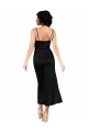 Tea Length Sleeveless Silky Satin Black A-Line Prom Dress Canada Online