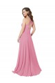 Long Sleeveless Soft Chiffon Skin Pink A-Line Prom Dress Canada Online