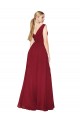 Long Sleeveless Soft Chiffon Burgundy A-Line Black Tie Prom Dress Canada Online