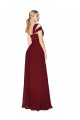 Long Sleeveless Soft Chiffon Burgundy A-Line Prom Dress Canada Online