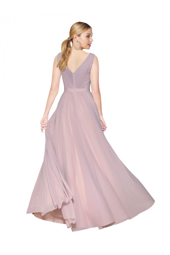 Long Sleeveless Soft Chiffon Primrose A-Line Prom Dress Canada Online