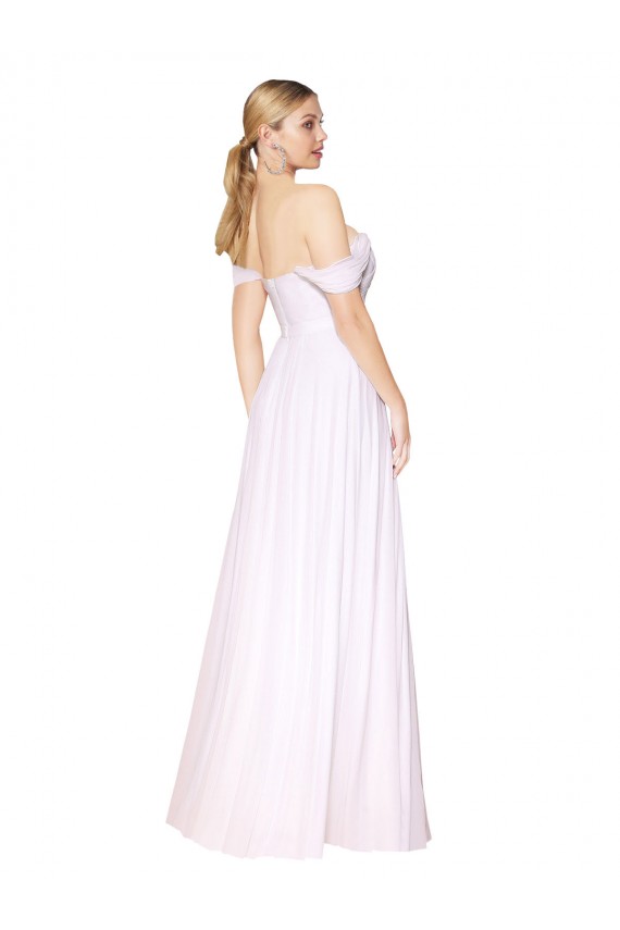 Long Sleeveless Soft Chiffon White A-Line Prom Dress Canada Online