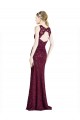 Long Sleeveless Lace Burgundy Gold A-Line Prom Dress Canada Online