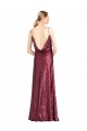Long Sleeveless Sequin Burgundy A-Line Prom Dress Canada Online