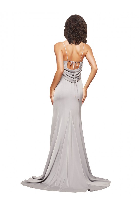 Sweep Train Sleeveless Stretch Satin A-Line Prom Dress Canada Online