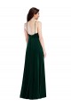 Long Sleeveless Stretch Velvet Dark Green A-Line Halter Neck Prom Dress Canada Online