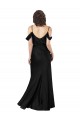 Long Sleeveless Silky Satin Black Off the Shoulder A-Line Prom Dress Canada Online