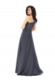 Long Sleeveless Satin Slate Grey A-Line Prom Dress Canada Online