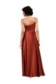 Long Sleeveless Silky Satin Burnt Orange A-Line Black Tie Prom Dress Canada Online