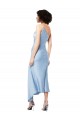 Midi Length Sleeveless Silky Satin Light Sky Blue A-Line Prom Dress Canada Online