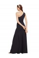 Long Sleeveless Stretch Crepe Dark Navy One Shoulder A-Line Prom Dress Canada Online
