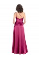 Long Sleeveless Stretch Satin Fuchsia A-Line Open Back Prom Dress Canada Online