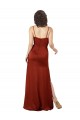 Long Sleeveless Silky Satin Red Spaghetti Straps A-Line Prom Dress Canada Online