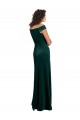 Long Cap Sleeves Stretch Velvet Dark Green A-Line Prom Dress Canada Online