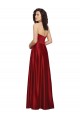 Long Sleeveless Satin Dark Red A-Line Prom Dress Canada Online