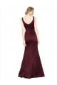 Long Sleeveless Satin Burgundy A-Line Black Tie Prom Dress Canada Online