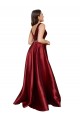 Long Sleeveless Satin Burgundy A-Line Plus Size Formal Prom Dress Canada Online