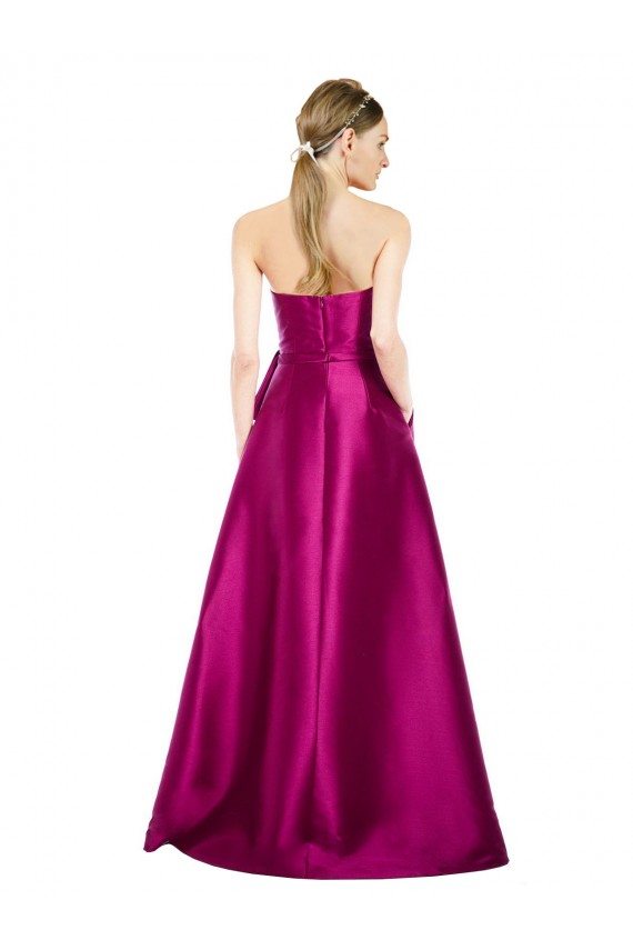 Long Sleeveless Satin Merlot A-Line Prom Dress Canada Online