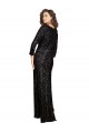 Long Long Sleeves Sequin Black A-Line Prom Dress Canada Online