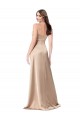 Long Sleeveless Silky Satin Champagne Pink A-Line Prom Dress Canada Online