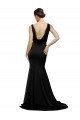 Sweep Train Sleeveless Silky Satin Black A-Line Prom Dress Canada Online