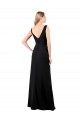 Long Sleeveless Soft Chiffon Black V-Neck A-Line Prom Dress Canada Online