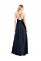 Long Sleeveless Soft Chiffon Dark Navy V-Neck A-Line Prom Dress Canada Online
