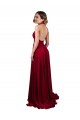 Long Sleeveless Spandex Burgundy A-Line Black Tie Prom Dress Canada Online