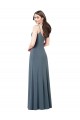 Long Sleeveless Spandex Slate Grey A-Line Prom Dress Canada Online
