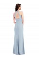 Long Sleeveless Stretch Crepe Light Sky Blue Halter Neck A-Line Prom Dress Canada Online
