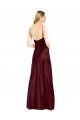 Long Sleeveless Stretch Satin Burgundy Gold A-Line V-Neck Prom Dress Canada Online