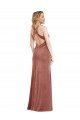 Long Sleeveless Stretch Velvet Cinnamon Rose A-Line V-Neck Prom Dress Canada Online