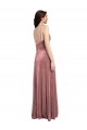 Long Sleeveless Stretch Velvet Cinnamon Rose A-Line Low Back Prom Dress Canada Online