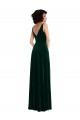 Long Sleeveless Stretch Velvet Dark Green V-Neck V-Neck Prom Dress Canada Online
