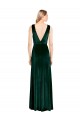Long Sleeveless Stretch Velvet Dark Green A-Line Prom Dress Canada Online