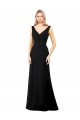 Long Sleeveless Soft Chiffon Black V-Neck A-Line Prom Dress Canada Online