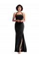 Long Sleeveless Stretch Velvet Black Mermaid Prom Dress Canada Online
