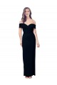 Long Sleeveless Stretch Crepe Black Off the Shoulder Mermaid Prom Dress Canada Online