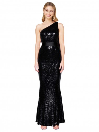 Long Sleeveless Sequin Black Mermaid Prom Dress Canada Online