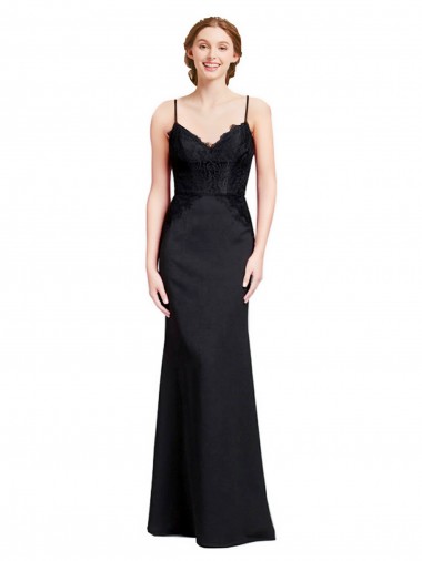 Long Sleeveless Stretch Crepe Black Mermaid Low Back Prom Dress Canada Online