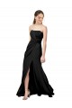 Long Sleeveless Stretch Crepe Black Sheath Low Back Prom Dress Canada Online