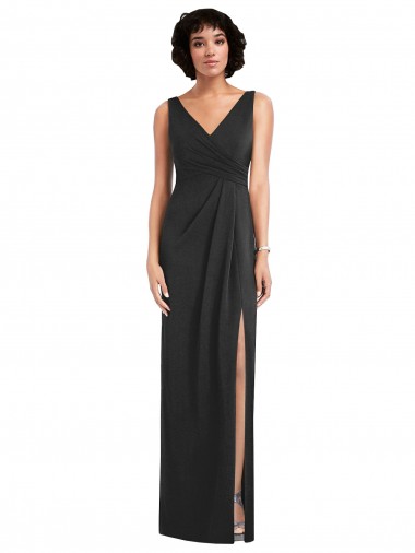 Long Sleeveless Spandex Black Sheath Prom Dress Canada Online