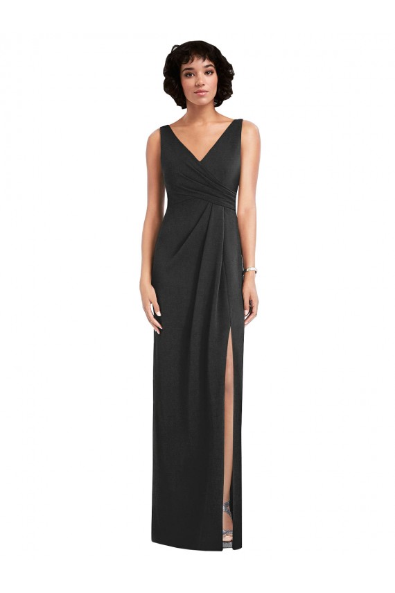 Long Sleeveless Spandex Black Sheath Prom Dress Canada Online