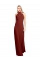 Long Sleeveless Soft Chiffon Burgundy A-Line Open Back Prom Dress Canada Online