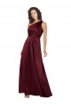 Long Sleeveless Silky Satin Burgundy A-Line Prom Dress Canada Online