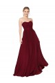 Long Sleeveless Soft Chiffon Burgundy Sweetheart A-Line Prom Dress Canada Online
