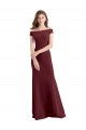 Long Sleeveless Stretch Crepe Burgundy Gold Sheath Prom Dress Canada Online