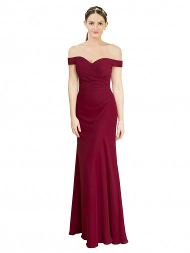 Long Sleeveless Soft Chiffon Burgundy Mermaid Black Tie Prom Dress Canada Online