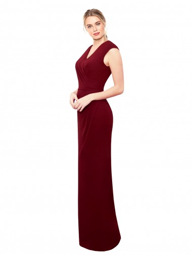 Long Sleeveless Soft Chiffon Burgundy Mermaid Keyhole Back Prom Dress Canada Online