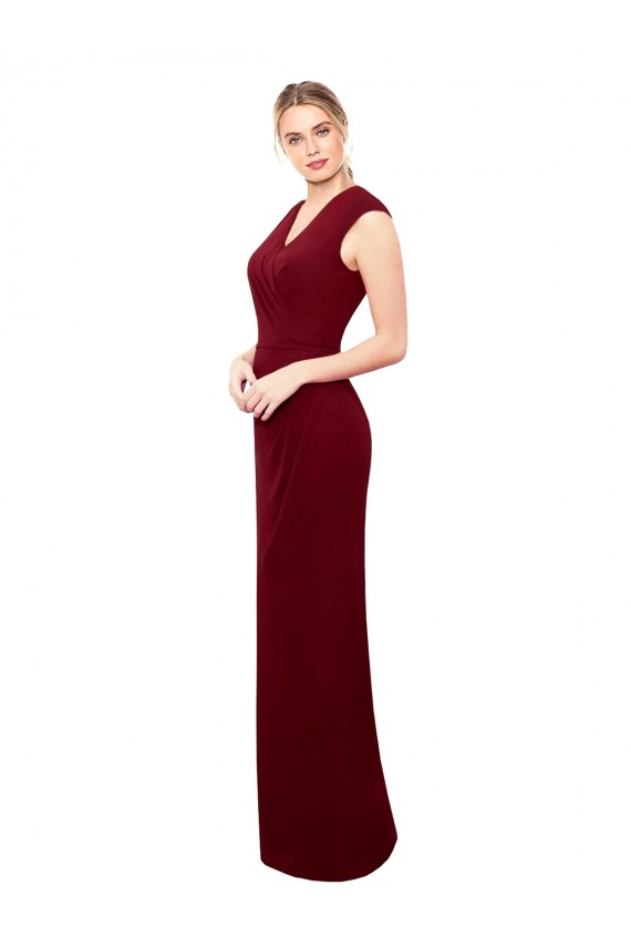 Long Sleeveless Soft Chiffon Burgundy Mermaid Keyhole Back Prom Dress Canada Online